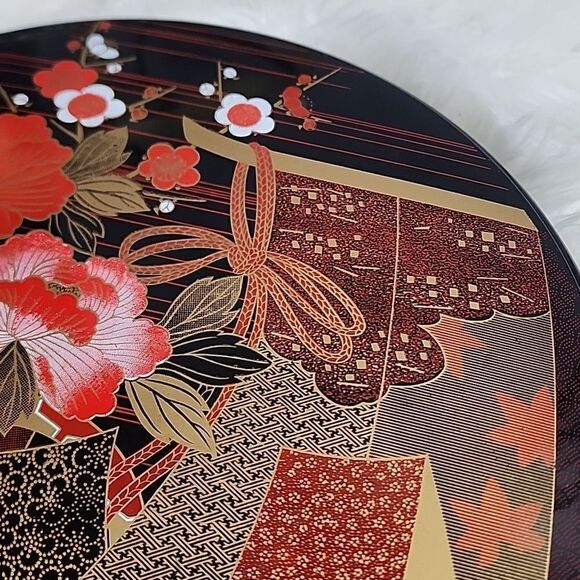 Vintage Lacquerware Bento Hors de houvre Snack Tray with Lid Yamanaka - Picture 8 of 9